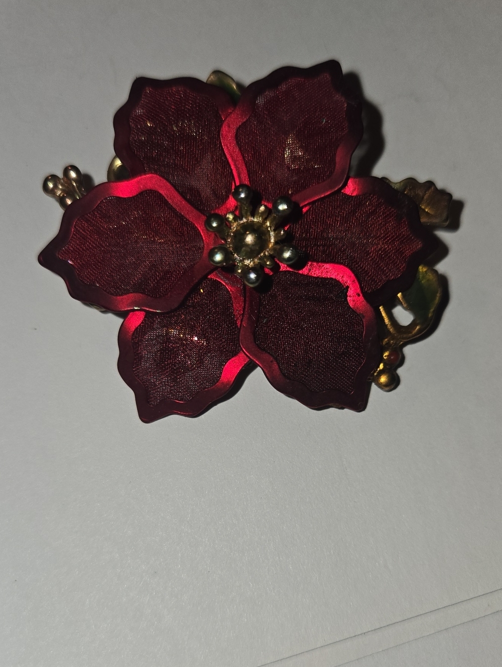 VINTAGE Kenneth Cole Elegant Christmas Poinsettia Brooch